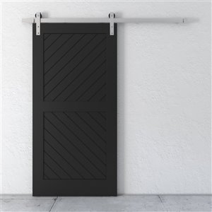Urban Woodcraft Carbon Prefinished MDF Single Barn Door - 40-in x 83-in - Espresso