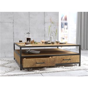 Urban Woodcraft Ohio Square Coffe Table - 40-in - Natural Teak