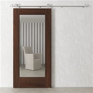 Urban Woodcraft Stillwater Prefinished MDF Single Barn Door - 40-in x 83-in - Espresso