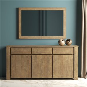 Urban Woodcraft Tuxedo Dining Buffet - 75-in - Asian Hardwood - Natural Teak