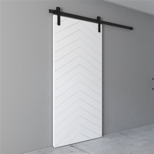 Urban Woodcraft Oklahoma 40-in x 83-in White Prefinished MDF Single Barn Door