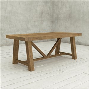 Urban Woodcraft Aberdeen Rectangular Fixed Dining Table - 78-in - Natural Teak