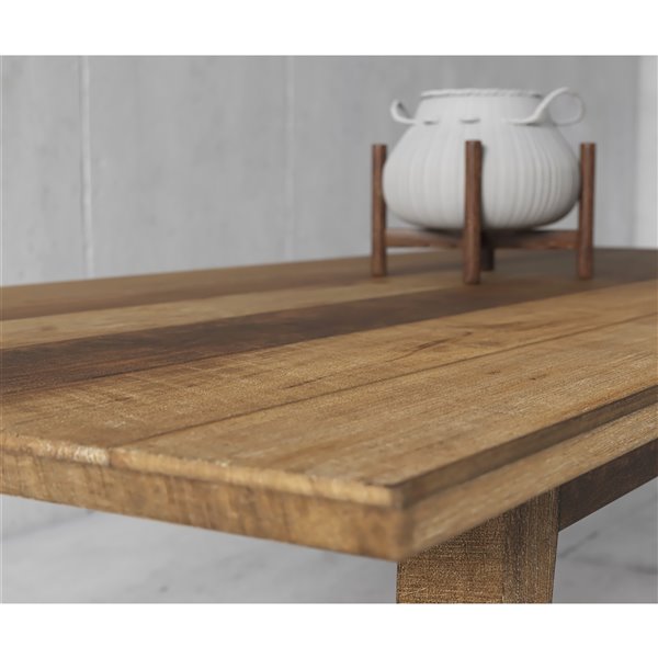 Urban Woodcraft Copenhagen Rectangular Fixed Dining Table - 78-in - Natural Teak