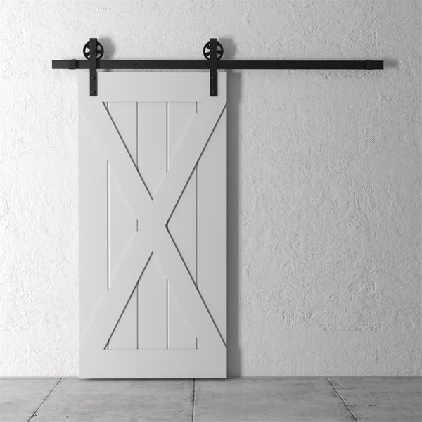 Urban Woodcraft Elements Prefinished MDF Single Barn Door - 40-in x 83-in - Grey