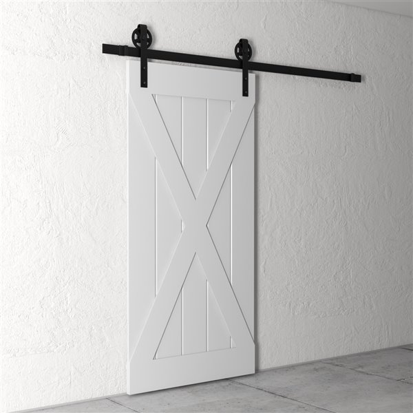 Urban Woodcraft Elements Prefinished MDF Single Barn Door - 40-in x 83-in - Grey