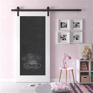 Urban Woodcraft Chalkboard Prefinished MDF Single Barn Door - 40-in x 83-in - White