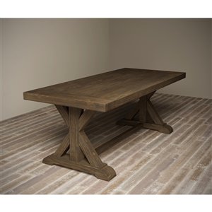 Urban Woodcraft Santiago Rectangular Fixed Dining Table - 78-in - Salvaged Espresso Pine
