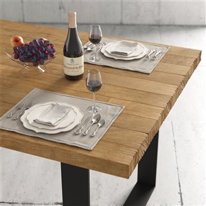 Urban Woodcraft Sydney Rectangular Fixed Dining Table - 78-in - Natural Teak