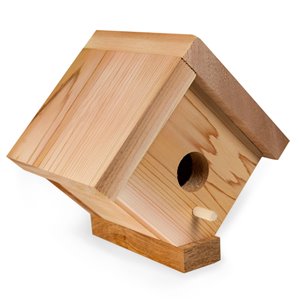 Maison d'oiseau en cèdre de All Things Cedar naturel, 5,5 po x 7 po x 7,5 po