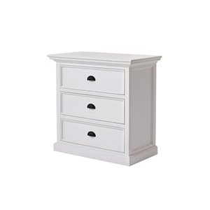 NovaSolo Halifax Grand Bedside Drawer Unit Classic White - 17-in x 31-in x 32-in
