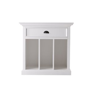 NovaSolo Halifax Grand Bedside Table with Dividers - Classic White - 31-in x 32-in x 17-in