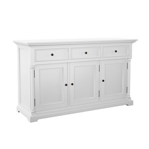 NovaSolo Provence Classic Sideboard with 3 doors in White Finish - 33.5-in x 57-in