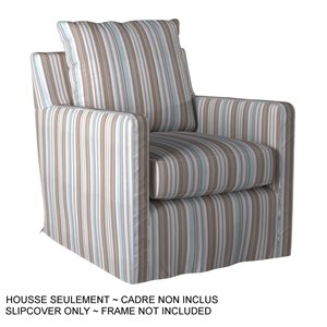 Housse rayée pour chaise Seaside de Sunset Trading, tissu performance bleu