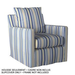 Housse rayée pour chaise Seaside de Sunset Trading, tissu performance bleu