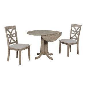 Ensemble de table en bois French Twist de Sunset Trading, 3 pièces, gris