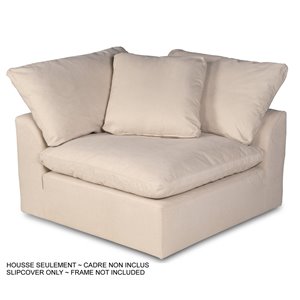 Housse Cloud Puff de Sunset Trading pour fauteuil de canapé sectionnel en angle, tissu performance beige