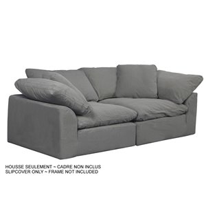 Housse pour sofa sectionnel Cloud Puff de Sunset Trading, 2 pièces, tissu performance gris