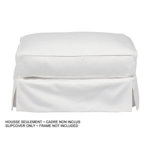 Housse pour ottoman Horizon de Sunset Trading, tissu performance blanc