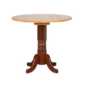 Sunset Trading Round Oak Table - 42-in - Nutmeg Brown/Light Oak