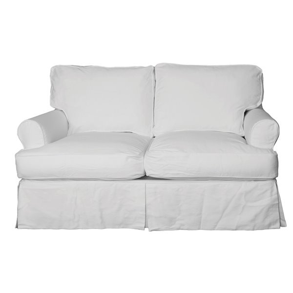 Sunset Trading Horizon T Cushion Loveseat Slipcover Warm White Su 117610sc 423080 Rona - Couch Loveseat Slipcovers