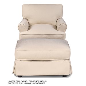 Ensemble de housse pour chaise et ottoman Horizon de Sunset Trading, tissu performance beige