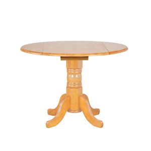 Table à manger ronde en chêne de Sunset Trading, 42 po, chêne clair