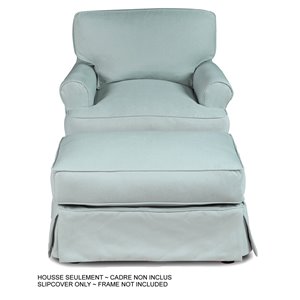 Ensemble de housse pour chaise et ottoman Horizon de Sunset Trading, tissu performance bleu océan