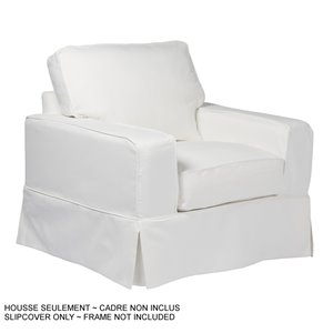 Housse pour chaise Americana Box Cushion de Sunset Trading, tissu performance blanc