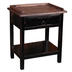 Sunset Trading Shabby Chic Cottage Distressed Table - Black/Brown