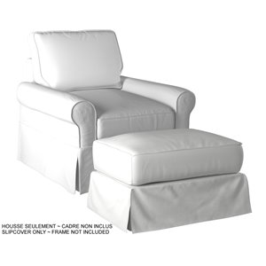 Ensemble de housse pour chaise et ottoman Horizon de Sunset Trading, blanc