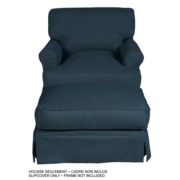 Sunset Trading Horizon Chair And Ottoman Slipcover Only Performance Fabric Navy Blue Rona