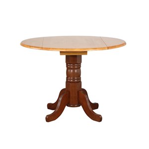Sunset Trading Round Oak Dining Table - 42-in - Nutmeg Brown/Light Oak