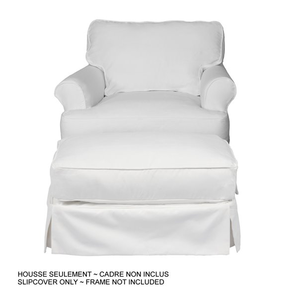 white slipcovered armchair