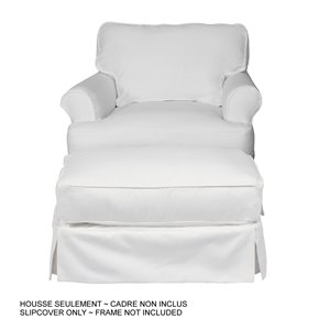 Ensemble de housse pour chaise/ottoman Horizon de Sunset Trading, tissu performance blanc