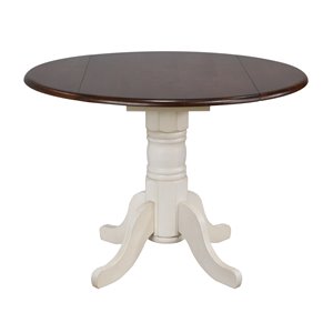Sunset Trading Andrews Round Dining Table - 42-in - Off-White/Brown