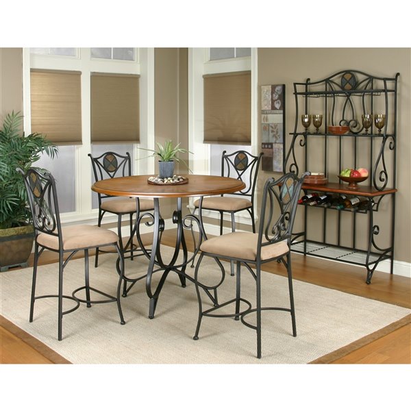 bakers rack in dining room