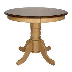 Table ronde piédestal Brook de Sunset Tading, 36 po, brun