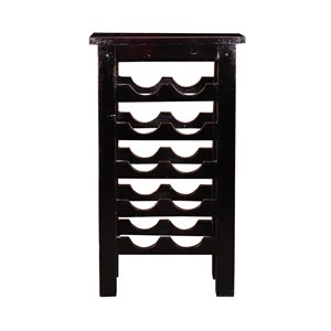 Etagere à vin en bois Shabby Chic de Sunset Trading, noir Antique Vieilli