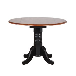 Table ronde de Sunset Trading , 42 po, noir antique/cerise