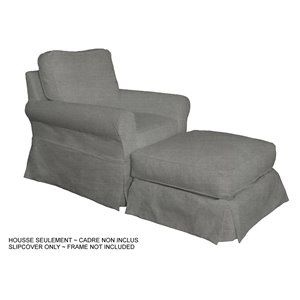 Ensemble de housse pour chaise et ottoman Horizon de Sunset Trading, gris