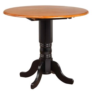 Sunset Trading Round Dining Table - 42-in - Antique Black/Cherry