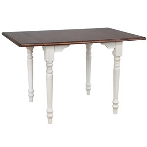 Sunset Trading Andrews Dining Table - 48-in - Antique White/Brown