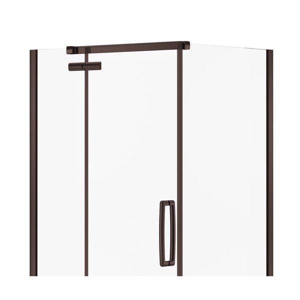 MAAX Hana Neo-Angle Shower Kit with Base - 42-in x 34-in x 78-in - Dark Bronze - 2-Piece