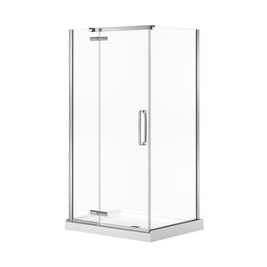 MAAX Hana Neo-Angle Shower Kit with Base - 42-in x 34-in x 78-in - Chrome - 2-Piece