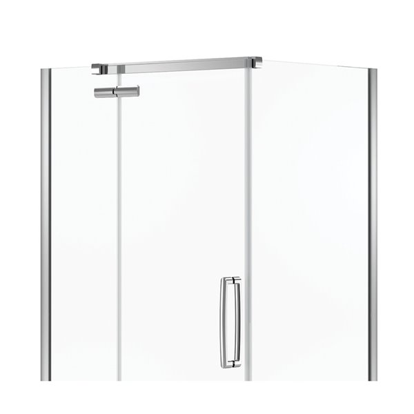 MAAX Hana 42-in x 34-in x 78-in Chrome Rectangular Corner Shower Kit with Centre Drain - 3-Piece