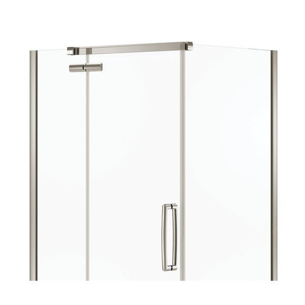 MAAX Hana 42-in x 34-in x 78-in Brushed Nickel Rectangular Corner Shower Kit with Centre Drain - 3-Piece