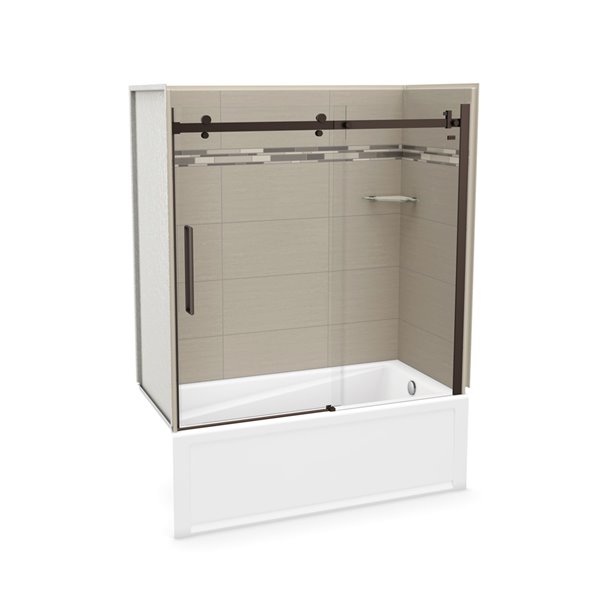 MAAX Utile Bathtub and Shower Kit with Right Drain - 60-in x 30-in x 81 ...