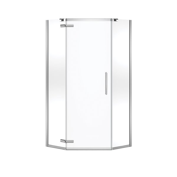 MAAX Hana 38-in x 38-in x 78.75-in Neo-Angle Chrome Corner Shower Kit with  Centre Drain - 2-Piece