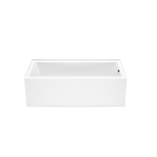 MAAX Bosca 60-in x 32-in White Acrylic Above-the-Floor Rough Alcove Bathtub with Right Drain