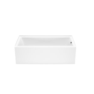 MAAX Bosca 60-in x 32-in White Acrylic Above-the-Floor Rough Alcove Bathtub with Right Drain